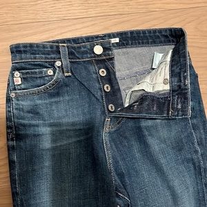 Alexa Ching for Ag jeans in medium dark wash